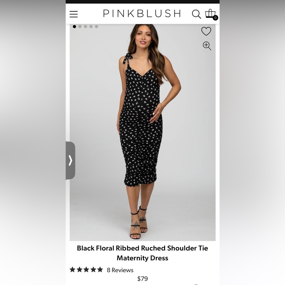 Pink Blush shoulder tie maternity dress